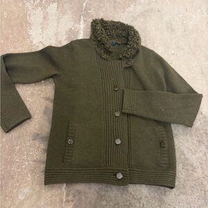 Vintage GAP Olive Knit wool Cardigan sweater